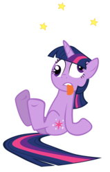 Size: 7000x11000 | Tagged: safe, artist:tardifice, twilight sparkle, pony, unicorn, feeling pinkie keen, g4, absurd resolution, butt, circling stars, derp, dizzy, female, karma, plot, simple background, solo, tongue out, transparent background, unicorn twilight, vector