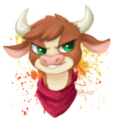 Size: 1000x1083 | Tagged: safe, artist:nebula210, arizona (tfh), cow, them's fightin' herds, community related, female, grin, simple background, solo, transparent background