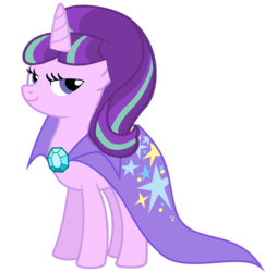 Size: 1024x1053 | Tagged: safe, artist:sunsetshimmer333, starlight glimmer, trixie, pony, unicorn, g4, accessory theft, alternate universe, female, mare, simple background, solo, trixie's cape