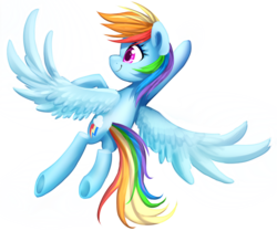 Size: 2000x1675 | Tagged: safe, artist:meotashie, rainbow dash, g4, female, flying, solo