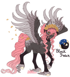 Size: 850x934 | Tagged: safe, artist:luciferific, oc, oc only, oc:black swan, flower, solo