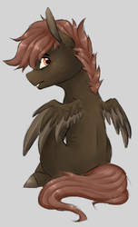 Size: 1146x1886 | Tagged: safe, artist:eggoatt, artist:xkipkattx, scootaloo, pegasus, pony, g4, blank flank, female, filly, gray background, looking at you, looking over shoulder, ribs, simple background, solo, spread wings, style emulation, wings