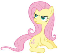 Size: 7600x7000 | Tagged: safe, artist:tardifice, fluttershy, pony, g4, the return of harmony, absurd resolution, female, flutterbitch, offscreen character, open mouth, photoshop, raised hoof, simple background, sitting, solo, talking, transparent background, vector, wingless
