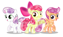 Size: 6062x3571 | Tagged: safe, artist:infinitewarlock, apple bloom, scootaloo, sweetie belle, crusaders of the lost mark, g4, crystallized, cutie mark, cutie mark crusaders, simple background, the cmc's cutie marks, transparent background, vector