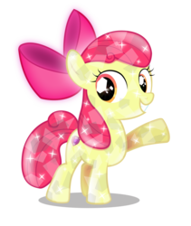 Size: 2967x3512 | Tagged: safe, artist:infinitewarlock, part of a set, apple bloom, crusaders of the lost mark, g4, crystallized, cutie mark, female, high res, simple background, solo, the cmc's cutie marks, transparent background, vector