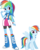 Size: 796x1004 | Tagged: safe, artist:quanxaro, part of a set, rainbow dash, human, equestria girls, g4, human ponidox, palette swap, simple background, transparent background, vector