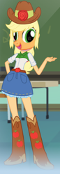 Size: 137x399 | Tagged: safe, applejack, equestria girls, g4, derp, pony face, wat, what has science done, wingding eyes