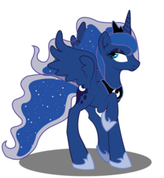 Size: 944x1025 | Tagged: safe, artist:dr-whiskey, princess luna, g4, female, raised hoof, simple background, solo, spread wings, transparent background, unamused