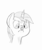 Size: 1058x1246 | Tagged: safe, artist:trickydick, amethyst star, sparkler, pony, unicorn, g4, cute, female, mare, monochrome, nose wrinkle, portrait, sketch, solo, tongue out