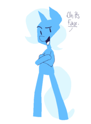 Size: 441x603 | Tagged: safe, artist:fauxsquared, trixie, pony, g4, bipedal, crossed arms, female, simple background, solo