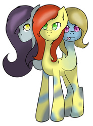 Size: 775x1051 | Tagged: safe, artist:munchkinpac, oc, oc only, hydra pony, conjoined triplets, multiple heads, three heads