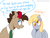 Size: 1199x901 | Tagged: safe, artist:buljong, derpy hooves, doctor whooves, time turner, earth pony, pony, ask doctor whooves, g4, ask, cute, derpabetes, doctorbetes, female, fez, hat, male, necktie, ship:doctorderpy, shipping, stallion, straight, tumblr