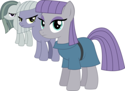 Size: 3225x2344 | Tagged: safe, artist:sketchmcreations, limestone pie, marble pie, maud pie, g4, hearthbreakers, clothes, hair over one eye, high res, inkscape, looking at you, simple background, transparent background, vector