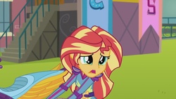 Size: 1679x945 | Tagged: safe, screencap, sunset shimmer, equestria girls, g4, my little pony equestria girls: friendship games, deception, motorcycle