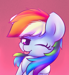 Size: 2300x2500 | Tagged: safe, artist:heavymetalbronyyeah, rainbow dash, pegasus, pony, g4, chest fluff, cute, dashabetes, female, high res, looking at you, one eye closed, solo, tongue out, wink