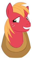 Size: 1256x2300 | Tagged: safe, artist:sketchmcreations, big macintosh, earth pony, pony, g4, hearthbreakers, bust, male, sheepish grin, simple background, solo, stallion, transparent background, vector