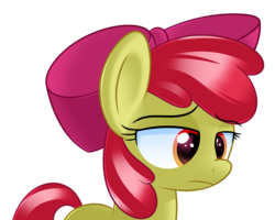 Size: 1250x1000 | Tagged: safe, artist:sykobelle, apple bloom, g4, female, sad, simple background, solo, transparent background