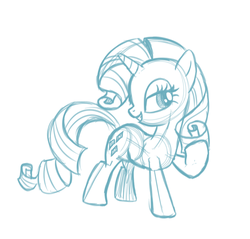 Size: 779x745 | Tagged: safe, artist:nickdallas, rarity, g4, female, monochrome, sketch, solo