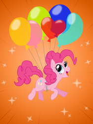 Size: 1342x1780 | Tagged: safe, artist:ectectbehho, pinkie pie, g4, balloon, female, solo, then watch her balloons lift her up to the sky