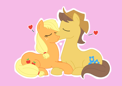 Size: 1084x761 | Tagged: safe, artist:ojos-color-bosque, applejack, caramel, g4, female, male, ship:carajack, shipping, straight