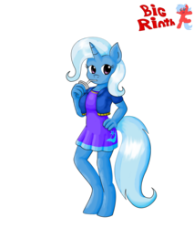 Size: 2536x2977 | Tagged: safe, artist:bigrinth, trixie, anthro, unguligrade anthro, g4, alternate design, clothes, drink, drinking, equestria girls outfit, female, high res, simple background, solo, transparent background