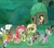 Size: 1630x1440 | Tagged: safe, screencap, cherry berry, fluttershy, pinkie pie, spike, twilight sparkle, zecora, pegasus, pony, zebra, g4, my little pony: friendship is magic, the cutie re-mark, alternate timeline, animation error, bodypaint, chrysalis resistance timeline, cropped, everfree forest, mask, pegasus pinkie pie, race swap, tribal pie, tribalshy, twilight sparkle (alicorn), wings