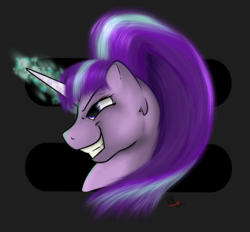 Size: 2929x2723 | Tagged: safe, artist:chibiteff, starlight glimmer, pony, g4, the cutie re-mark, bust, equal cutie mark, female, glowing horn, high res, horn, solo