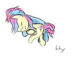 Size: 1057x848 | Tagged: safe, artist:khyperia, oc, oc only, oc:candy floss, oc:gyro tech, pony, unicorn, cuddling, female, gyrofloss, intertwined tails, male, shipping, sleeping, snuggling, straight