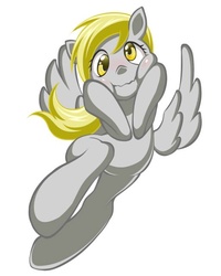 Size: 512x640 | Tagged: safe, artist:kanta0710, derpy hooves, pegasus, pony, g4, blushing, female, mare, simple background, solo, white background