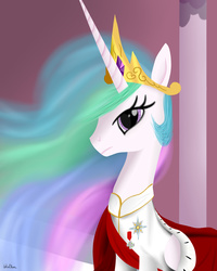 Size: 2400x3005 | Tagged: safe, artist:colonelwalther, princess celestia, g4, female, high res, portrait, royalty, sash, solo