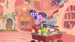 Size: 1366x768 | Tagged: safe, screencap, twilight sparkle, g4, owl's well that ends well, female, solo