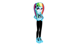 Size: 4096x2304 | Tagged: safe, artist:multilazyazz23, rainbow dash, equestria girls, g4, female, hair bow, hardcore, pastel goth, simple background, solo, transparent background, vector