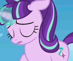 Size: 548x456 | Tagged: safe, edit, edited screencap, screencap, starlight glimmer, twilight sparkle, alicorn, pony, g4, the cutie re-mark, animated, censored, crying, disgusting, eye contact, female, floppy ears, frown, glowing horn, holding hooves, hoof hold, horn, lewd, magic, mare, mosaic censor, pixelated, smiling, twilight sparkle (alicorn), unnecessary censorship, very fucking necessary censorship, we are going to hell