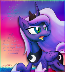 Size: 2785x3076 | Tagged: safe, artist:iflysna94, princess luna, pony, g4, drugs, female, high res, lsd, solo