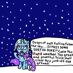 Size: 768x768 | Tagged: safe, artist:pinkiethepowerpuff, trixie, pony, unicorn, g4, female, mare, snow, snowfall, solo