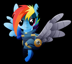 Size: 600x533 | Tagged: safe, artist:ii-art, rainbow dash, pegasus, pony, g4, the cutie re-mark, alternate timeline, apocalypse dash, crystal war timeline, female, scar, solo, torn ear