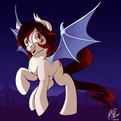 Size: 2000x2000 | Tagged: safe, artist:pajama-ham, oc, oc only, oc:crescent rose, bat pony, pony, high res, solo