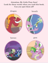 Size: 594x784 | Tagged: safe, edit, edited screencap, screencap, applejack, fluttershy, radiance, rarity, spike, dragon, earth pony, pegasus, pony, unicorn, dragon quest, friendship is magic, g4, just for sidekicks, power ponies (episode), apron, book, breath, clothes, dragon mail, female, fire, fire breath, gem, heroes, male, mare, naked apron, power ponies, scroll, target demographic