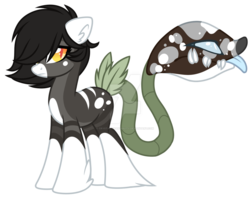 Size: 1280x1012 | Tagged: safe, artist:crystal-tranquility, oc, oc only, monster pony, original species, piranha plant pony, augmented tail, watermark