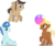 Size: 8909x7500 | Tagged: safe, artist:chainchomp2, cool beans, meadow song, party favor, earth pony, pegasus, pony, unicorn, g4, absurd resolution, ball, beach ball, male, simple background, sitting, stallion, transparent background, trio, trio male, vector