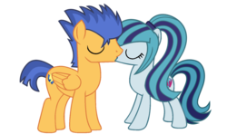 Size: 1536x911 | Tagged: safe, artist:kevintoons915, flash sentry, sonata dusk, earth pony, pegasus, pony, equestria girls, g4, equestria girls ponified, eyes closed, female, kiss on the lips, kissing, male, mare, ponified, senata, shipping, simple background, stallion, straight, transparent background
