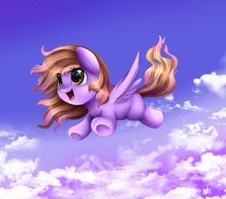 Size: 2981x2624 | Tagged: safe, artist:pridark, oc, oc only, cloud, female, filly, flying, high res, solo