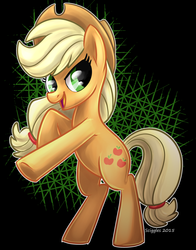 Size: 784x1000 | Tagged: safe, artist:sciggles, applejack, g4, female, rearing, solo