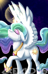 Size: 654x1000 | Tagged: safe, artist:crecious, princess celestia, lullaby for a princess, g4, crying, eyes closed, female, solo