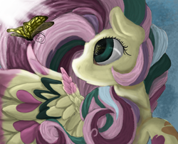 Size: 3376x2745 | Tagged: safe, artist:jaw2002, fluttershy, butterfly, g4, female, high res, rainbow power, solo