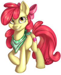 Size: 968x1200 | Tagged: safe, artist:touchofsnow, apple bloom, earth pony, pony, crusaders of the lost mark, g4, adorabloom, bandana, cute, cutie mark, female, mare, neckerchief, older, solo, the cmc's cutie marks