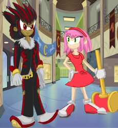 Size: 626x680 | Tagged: safe, artist:urhangrzerg, equestria girls, g4, amy rose, canterlot high, crossover, equestria girls-ified, male, shadow the hedgehog, sonic the hedgehog, sonic the hedgehog (series)