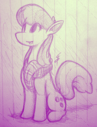 Size: 2272x2974 | Tagged: safe, artist:tamikimaru, cheerilee, earth pony, pony, g4, 2014, clothes, cute, female, high res, lined paper, mare, monochrome, scarf, sketch, sketchbook, solo, traditional art