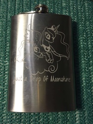 Size: 1200x1600 | Tagged: safe, princess luna, g4, alcohol, craft, engraving, flask, food, irl, moonshine, object, photo, photography, solo