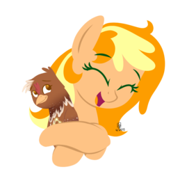 Size: 800x813 | Tagged: safe, artist:spacechickennerd, oc, oc only, oc:chickpea, chicken, hug, simple background, solo, transparent background